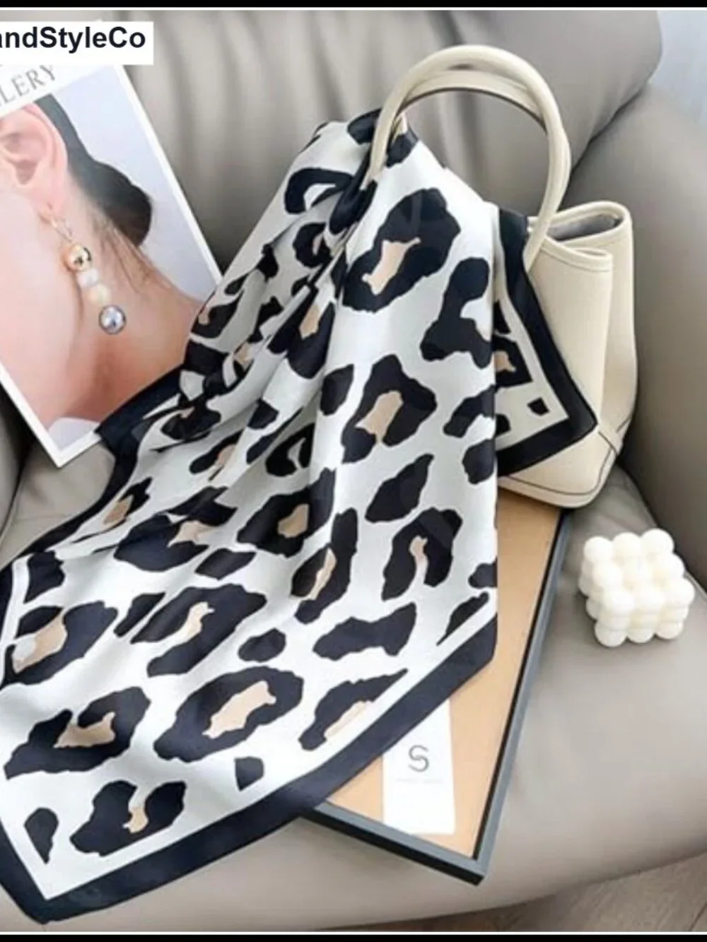 Silk Feeling Square Scarf for Women Satin Head Scarf Fashion Neck Scarf